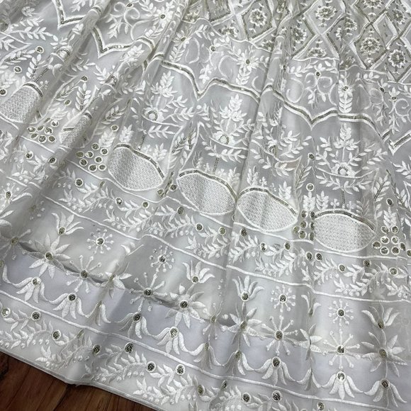 GEORGETTE WEDDING WEAR LEHENGA SET WITH SEQUENCE & EMBROIDERY WORK AND CANVAS - Picture 9 of 9